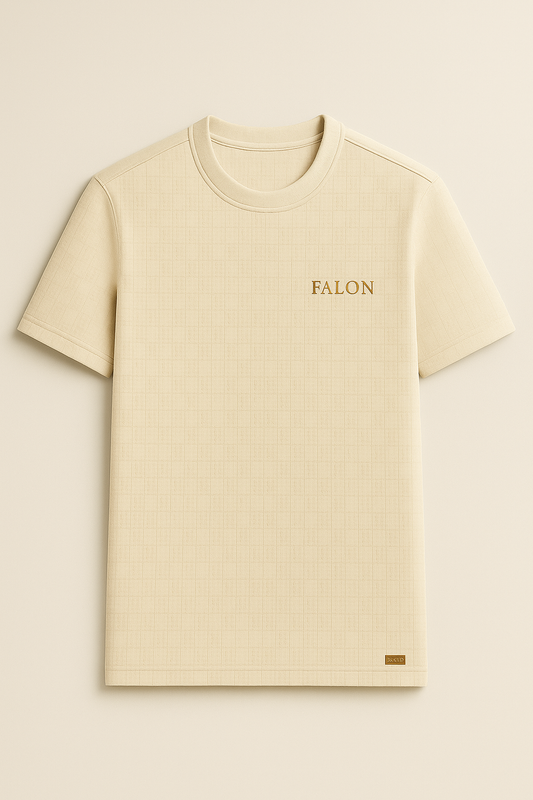 FALON Signature Monogram T-Shirt in Crème